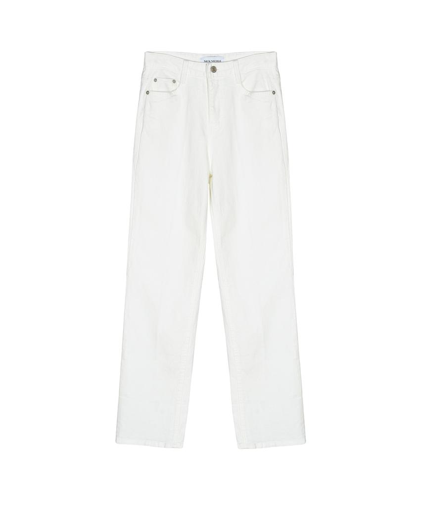 Nigaennikol Roll-Up Denim Cotton Pants_White