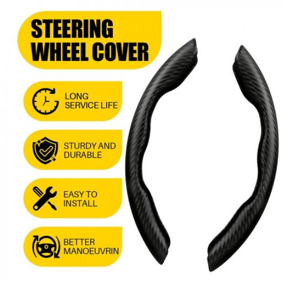Carbon Fiber Car Steering Wheel Booster Cover Car Accessories For 15 37-38CM EA