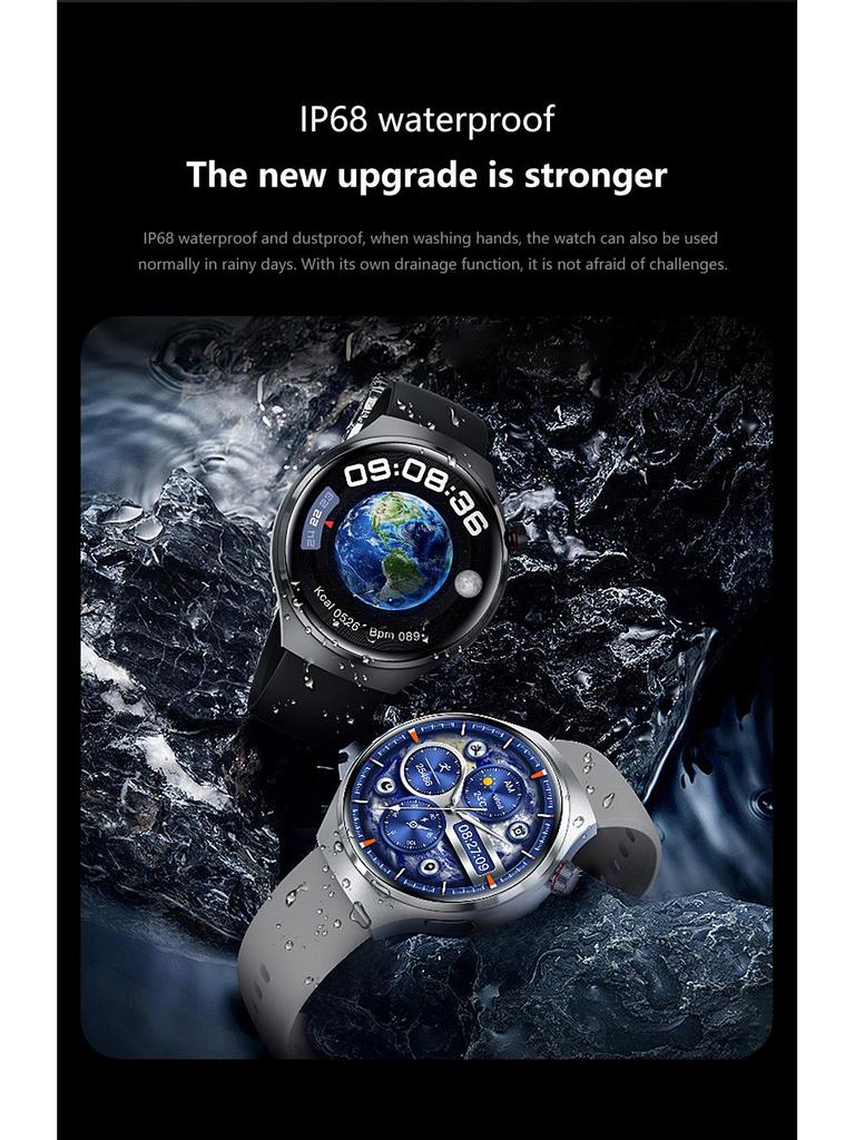 GT4PRO Waterproof Bluetooth Smartwatch with Voice Assistant