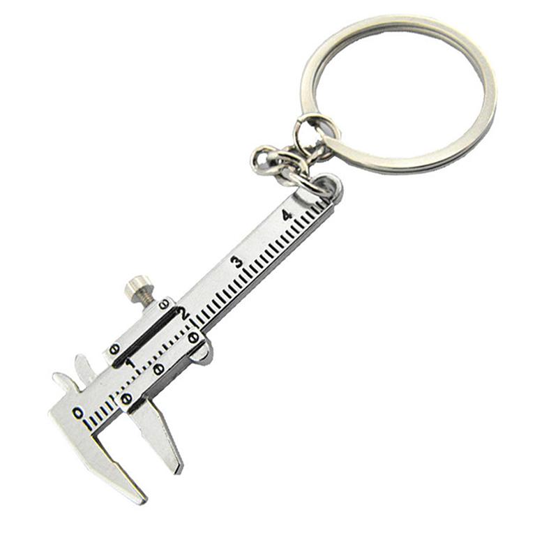 Mini Vernier Caliper Pocket Key Chain Keyring Ornaments Small 3D Movable Precision Measure Tool Slider Ruler Accessories