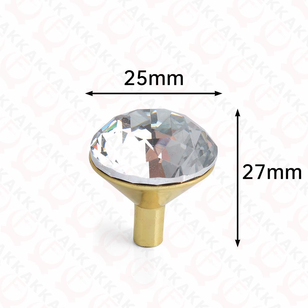 KAK Gold Diamond Crystal Glass Cabinet Knobs and Handles Cupboard Door Pulls Zinc Alloy Kitchen Handle Furniture Door Hardware
