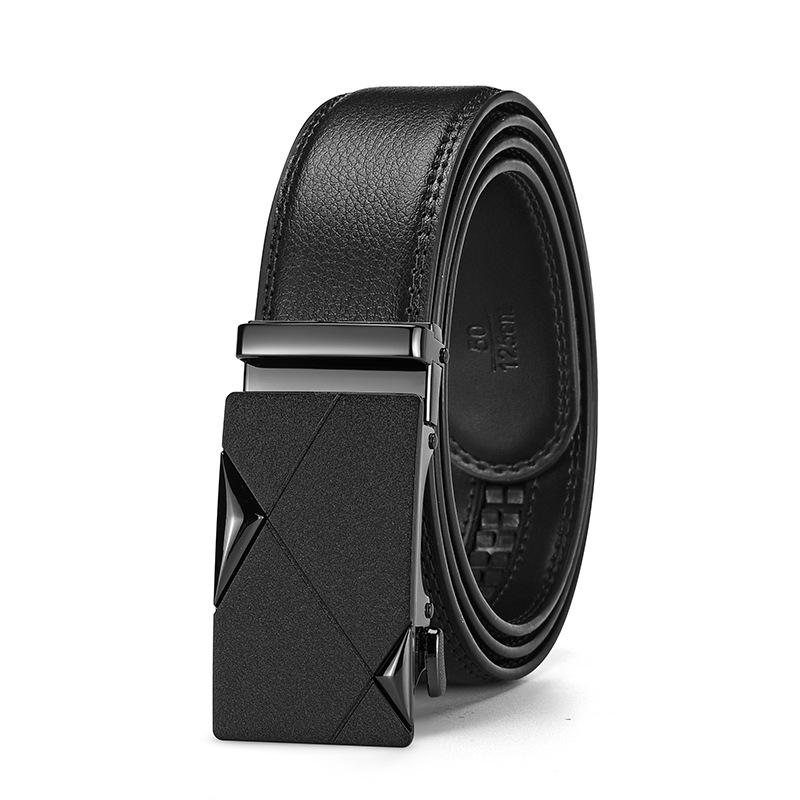 Men's High-End Genuine Leather Automatic Buckle Belt for Casual Trousers