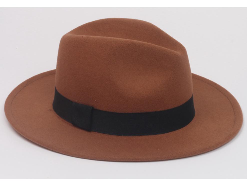 Retro Shanghai Fedora mit breiter Krempe: Unisex Frühling/Herbst Jazz Panama Hut in Wolloptik