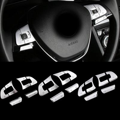 Car Interior Multifunctional Steering Wheel ACC Button Switch Volume Decorative Buttons Stickers For VW Golf 7 MK7 Passat B8