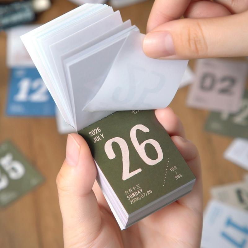 2026 Tearable Desk Calendar 365 Day Daily Calendar Writing Notepads Light Weight Portable For Daily Tasks And Reminders
