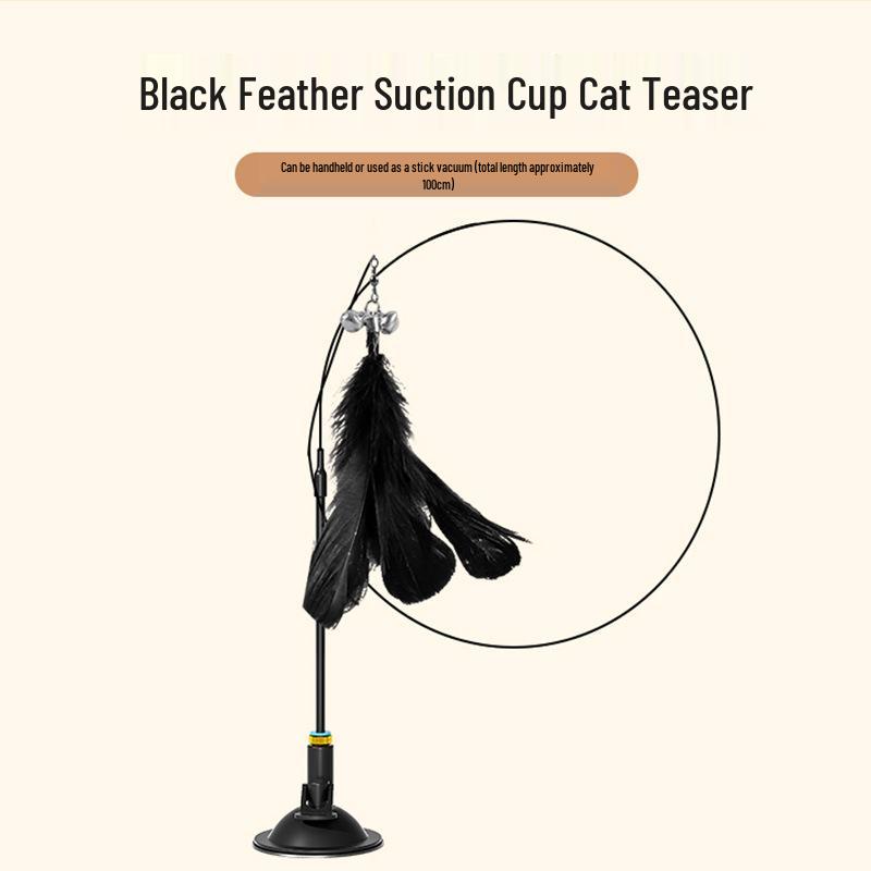 Self-Entertainment Cat Teaser Wand with Suction Cup - Stress Relief Toy for Kittens