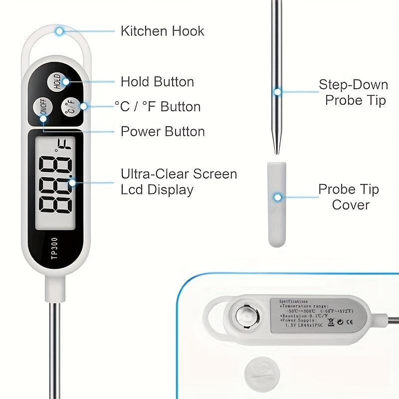 1/2pcs Digital Food Thermometer with LCD Display Meat Temperature Safety Plastic Probe for Home Cooking BBQ Use Kitchen Gadgets