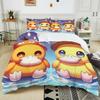 Ensemble de literie imprimé 3D Psyduck Dessin Animé Housse de couette Taies d'oreiller Enfants Simple Double Grande Taille