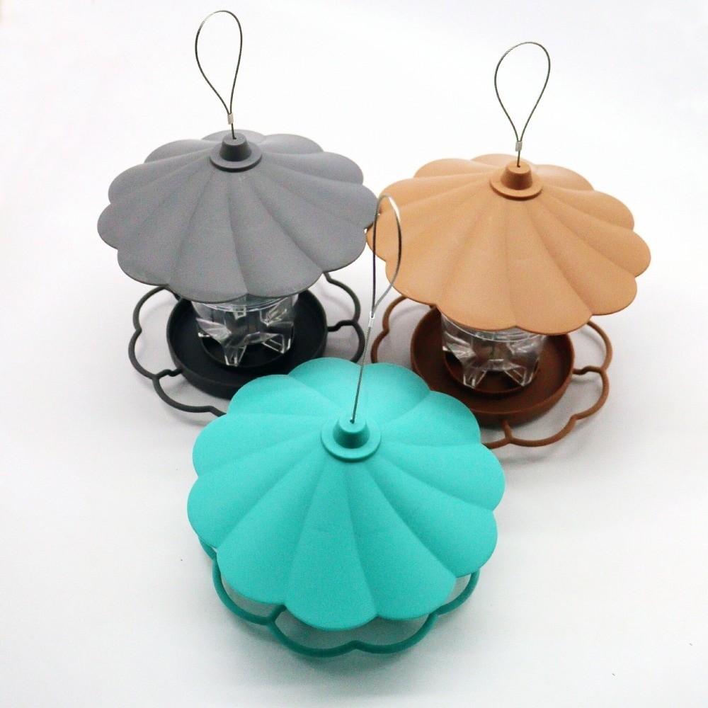 Folding Hanging Wild Bird Feeder Waterproof with Lanyard Automatic Bird Feeder Gazebo Style Large Capacity