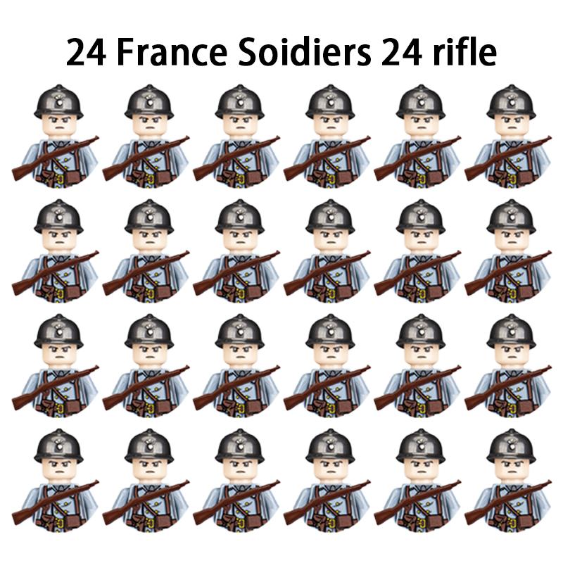 24 ks/šarže Postavičky vojáků WW2 Stavebnice vojáků WW2 Stavebnice postaviček vojáků Dětské sváteční dárkové hračky