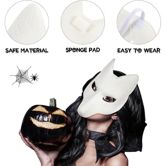 ARTIBETTER Halloween Costumes Fox Mask Halloween Fox Masks Blank Fox Masks Fox Costume Masks Halloween Blank Masks Female DIY Blank Kids Mask