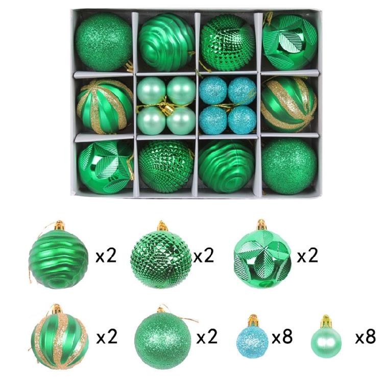 Christmas Tree Pendants Decorative Hanging Christmas Baubles Balls Ornaments Set