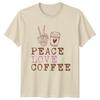 Peace Love Coffee Skeleton Hand TShirt Foodie Gift