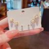 S925 Silver Asymmetric Swan & Snowflake Cat's Eye Earrings for Women