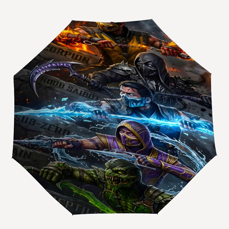 1pc M-mortal Kombat Umbrella, Sun Protection, And UV Shielding. It Has Eight Sturdy Ribs for Outdoor Use And Perfect As a Holiday Gift