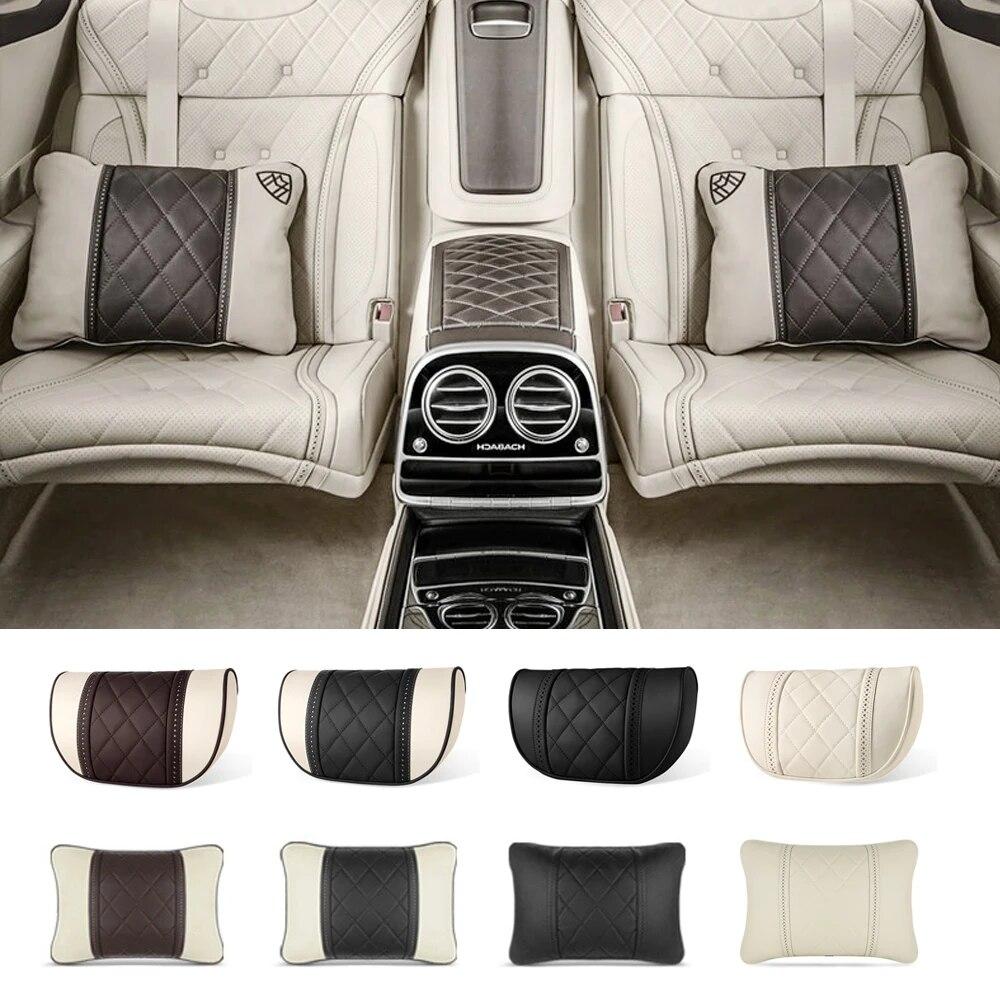 

NAPPA Leather Car Seat Rest Cushion Headrest Car Neck Pillows For Mercedes Benz Maybach S-Class Headrest Lumbar Pillow Support