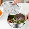 Reusable Vegetable Washing Basket Stainless Steel Rust-proof Vegetable Slicer Grater Thickened Drain Holes Drainer Basket