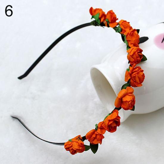 Rose Flower Crown Festival Headband Wedding Garland Floral Hairband Accessory