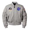 Nasa Unisex Reversible Two-Way Ma-1 Jacket Blouson Bomber Jacket Outerwear [Light Gray]