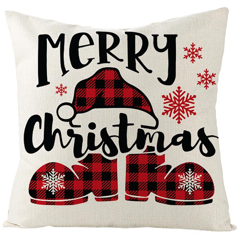 Pillow Christmas Pillow Cover Red and Black Plaid Sofa Cushion Cover Car Backrest Lumbar Support Nordic