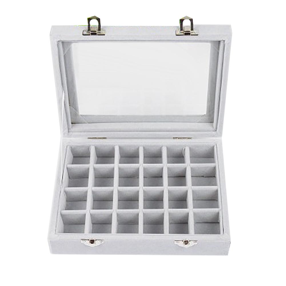 Jewelry Display Tray Classic 24 Grids Velvet Ear Stud Earrings Ring Display Tray Storage Container Organizer Jewelry Display