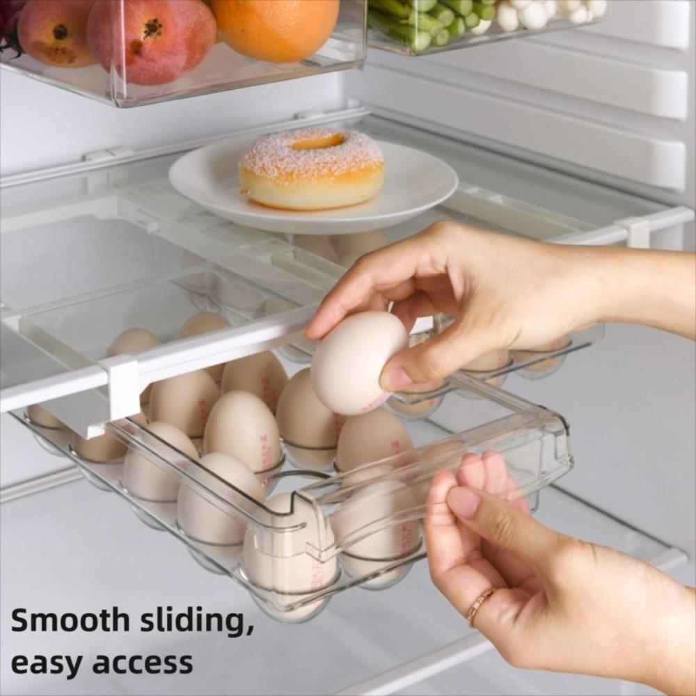 Pull Out Refrigerator Hanging Organizer Transparent Fruit Egg Storage Rack  Kitchen Organizer