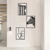 3-Piece Modern Minimalist Lines Metal Wall Art Set - Featuring Animals and Letters | Stylish Decoration for Office and Home