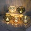 Golden Retro Electroplated Metal Candle Holder Cover Ornament with Ins Style Design