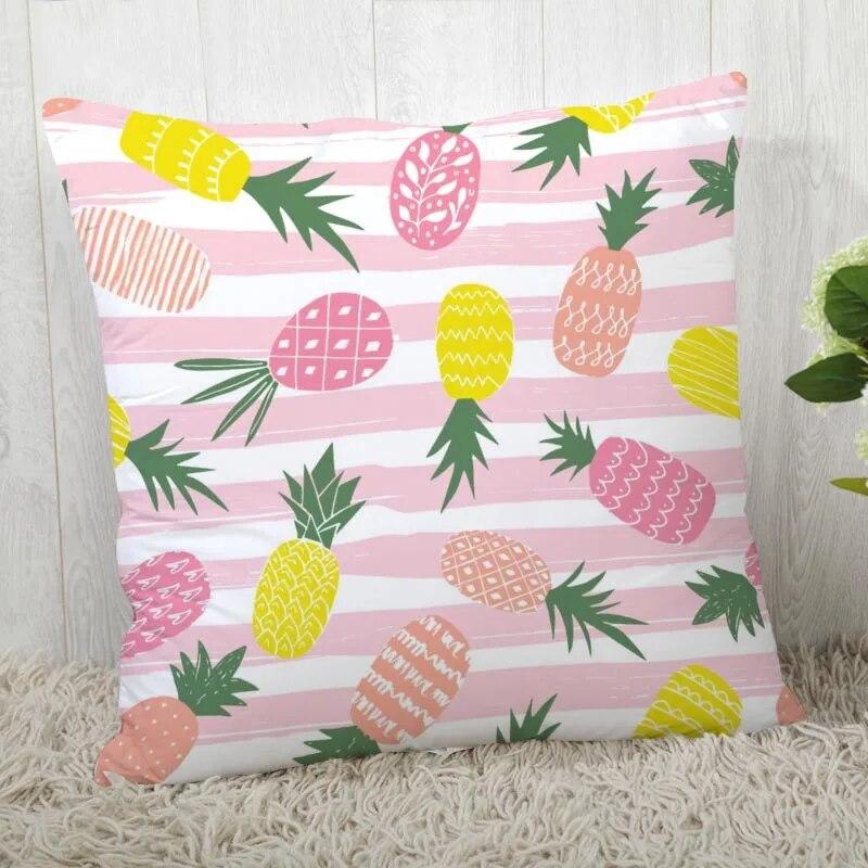 Pillowcase Pineapple Pattern Square  Christmas Zipper