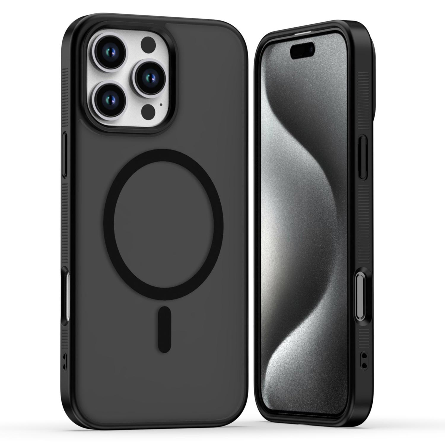 For iPhone 16 Pro Max Case Compatible with MagSafe Skin Touch TPU Acrylic Phone Back Cover