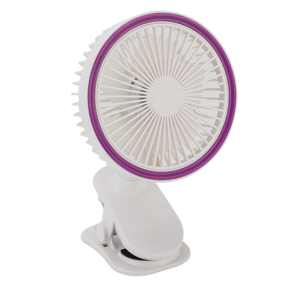 Fan with Clamp Quiet 360 Degree Rotation Rechargeable USB Portable Fan for Desk Bedside