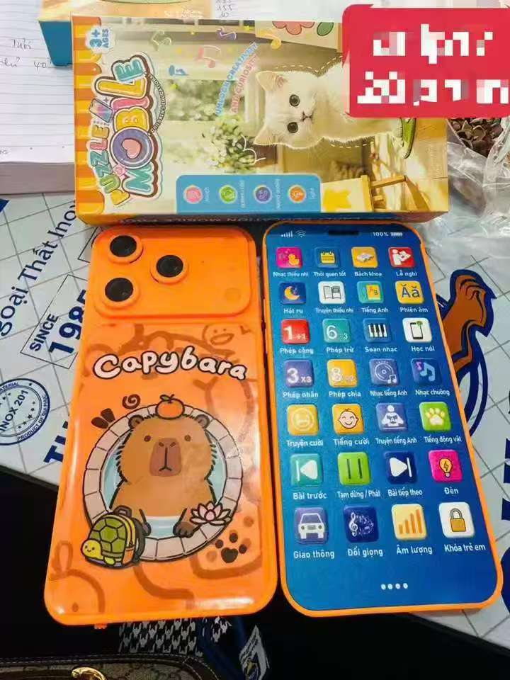 Kids Learning Phone Toy with Music Recording and Light Multilingual Educational Play for Toddlers