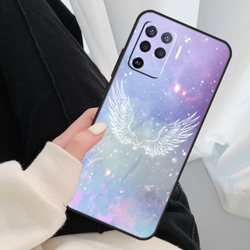 Fantasy Angel Girl Wings Case For Oppo A54 A74 A94 A18 A57 A17 A77 A38 A58 A78 A98 A80 A60 A40 A96 A76 A16 A15 A5 Pro