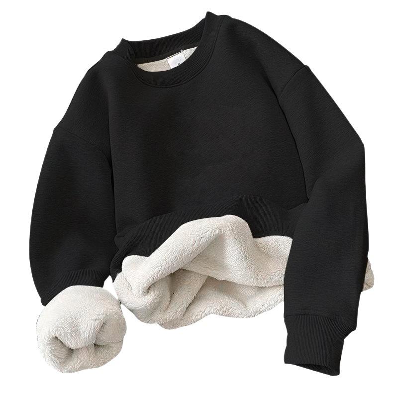 Men's Alpaca Fleece Long-Sleeve Round Neck Sweater: Autumn & Winter Casual Loose Fit