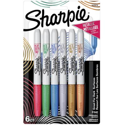 Sharpie Metallic Permanent Marker 6 Color Set F Medium Point Permanent Pen 2029678