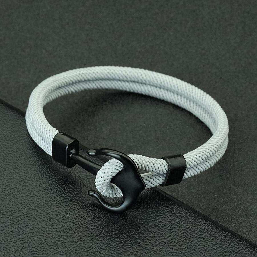 

Noter New Anchor Bracelet Men Grade A 4mm String 7 Colors Available Leisure Versatile Sports Sweatrope Braslet Cool Accessories S 18.5cm 7.3Inch серебряный серый