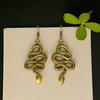 Snake earrings, cobra earring, python earring, snake hoops, gift, long earrings, snake brass earring, snake jewelry