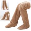 Womens Over Knee High Fuzzy Socks Cute Cartoon Thigh High Stockings Warm Solid Color Leg Warmers Christmas