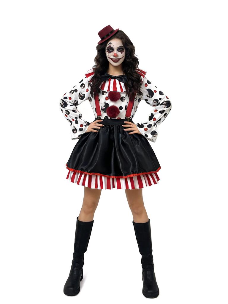 Kids Halloween Jester Costume Terrifier 2 Role Play Cos Outfit Family Party Performance Set