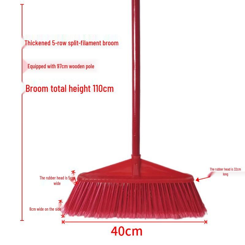 Triangular Hard Bristle Plastic Broom (3-Pack)
