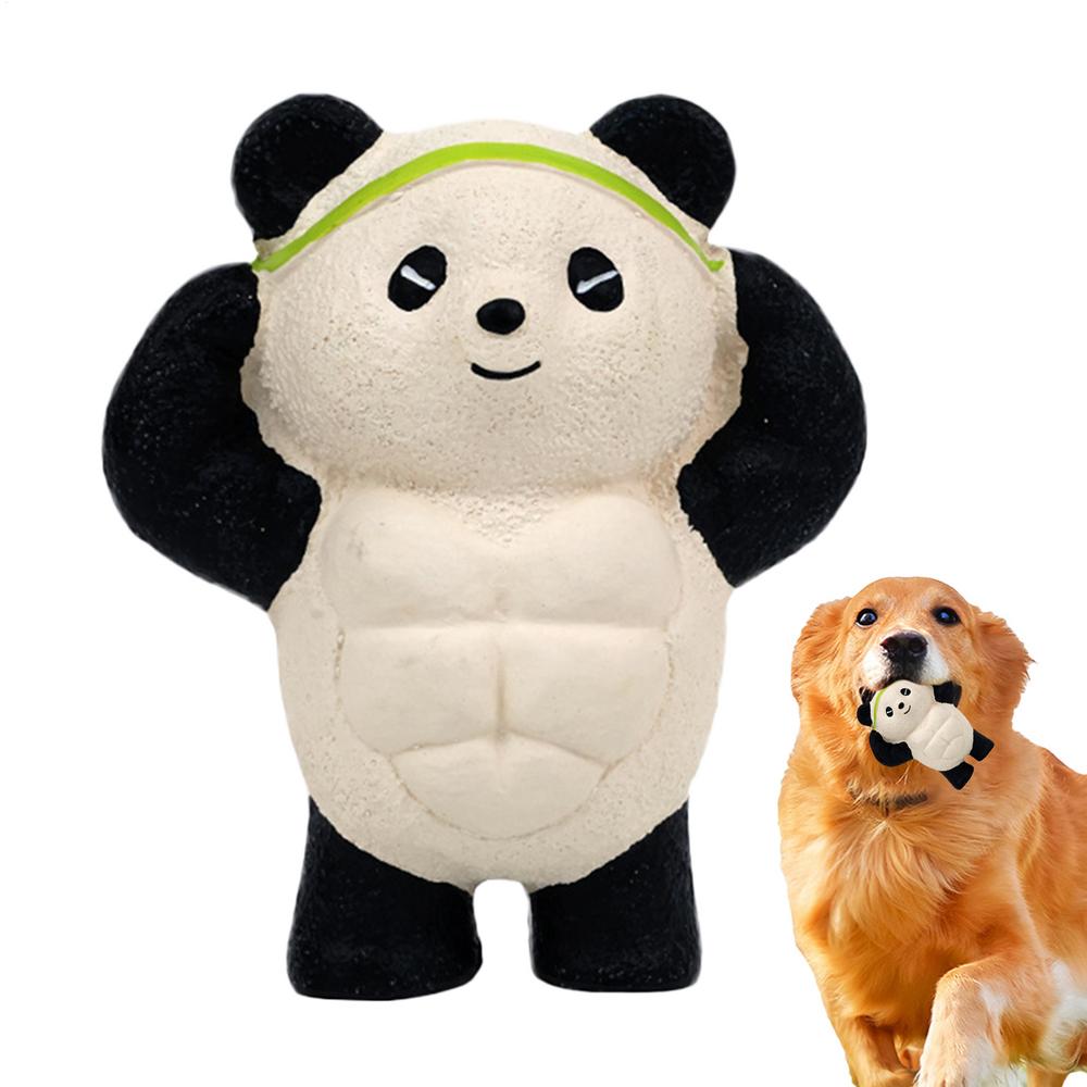 Latex Pet Chew Toy Funny Animal Chew Toys Latex Squeaky Toys Dog Toy Panda Soft Interactive Pet Supplies for Large Dogs & Medium