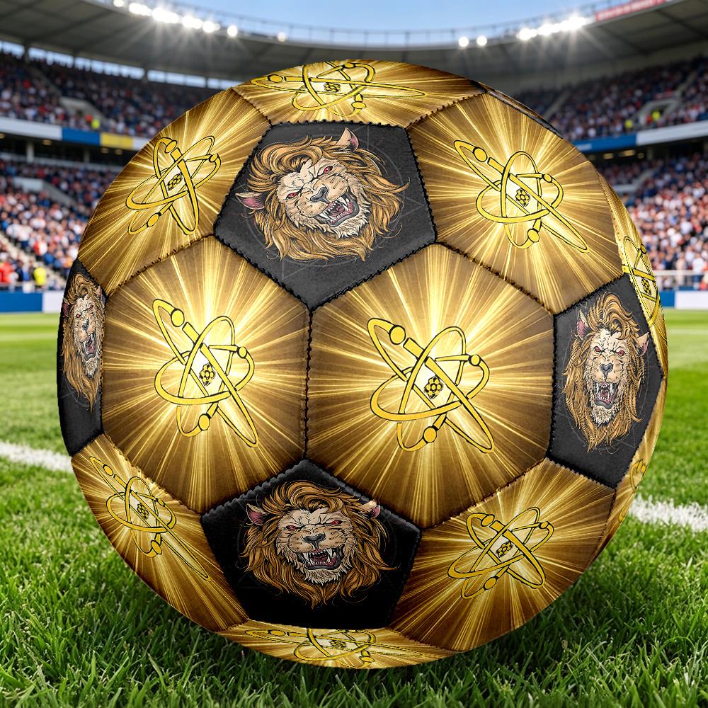 1 Stück Atomsymbol Brüllender Löwe Kraft Fußball Größe 5 Fußball Maschinengenäht Indoor/Outdoor Universeller Fußball Überraschungssammlung n93