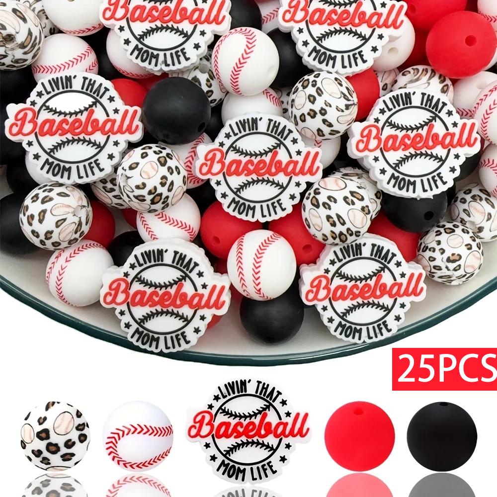 

25PCS 2D letter dropper silicone bead set, perfect for DIY handmade crafts such as keychains, necklaces, bracelets, etc