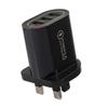 Fast Charging 3-USB Multi-Port QC3.0 Travel Phone Charger (5V/9V/12V) - US/EU/UK Specs