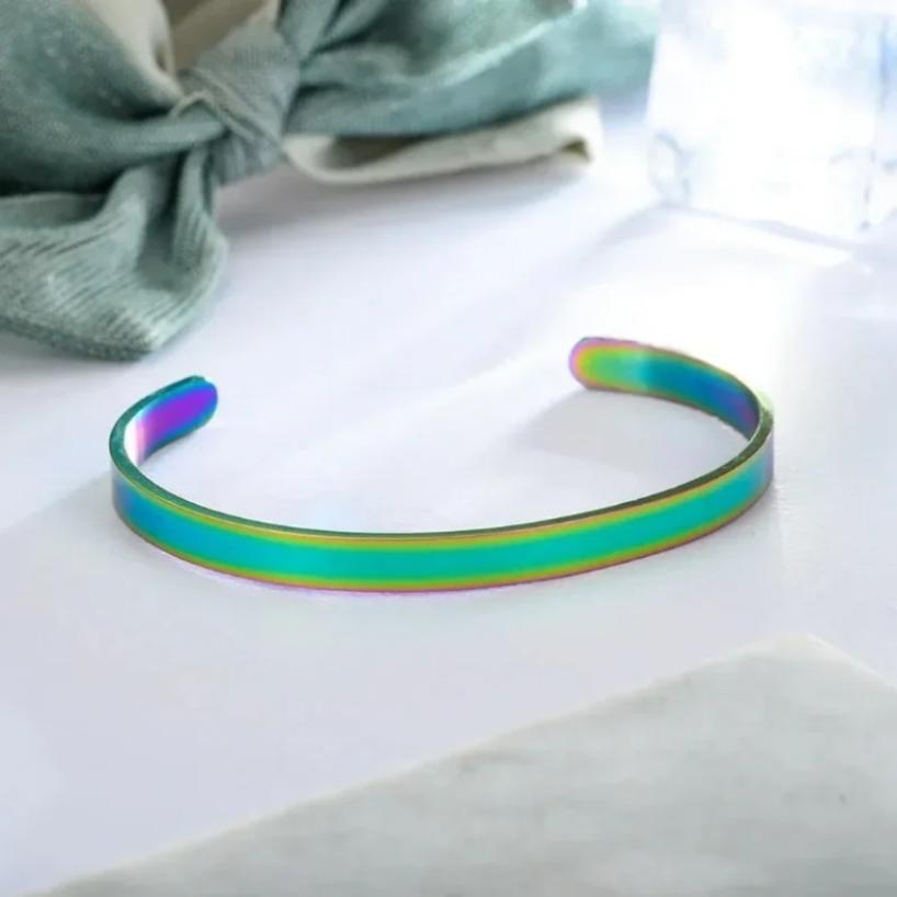 1 Pcs Cuff Bracelets On Hand Couple Fashion Bangles Charm Stainless Steel Bracelet For Women Jewellery Accessories