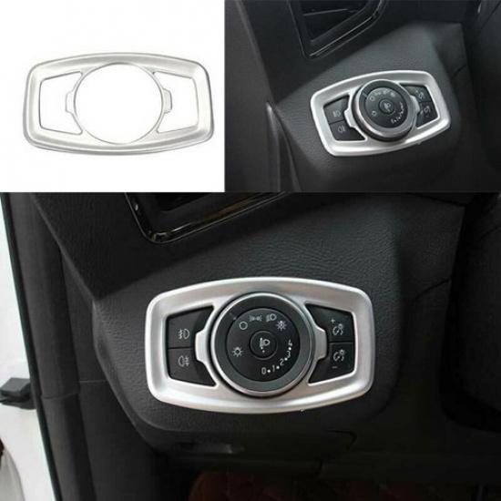 Matte Silver Headlight Switch Control Frame Trim For Ford Escape Kuga 2013-