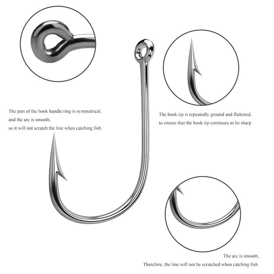 FTK 50/100pcs Baitholder Fishing Hooks Sea Barbed Long Shank Beak Hook Live Bait Holder Fishing Worm Hooks Saltwater Accessories Tackle