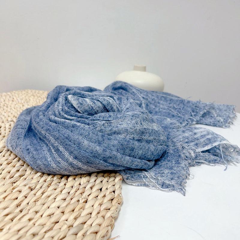 Korean version retro color wool scarf for women dual-use winter warm s shawl lady wrap tassel scarf