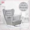 Diana Rocking Chair, Scandinavian, Family Meble, Grey-beige Velvet
