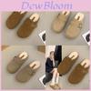 Cozy Thick Sole Fleece Lined Buckle Slippers For Women Stylish Vintage Autumn Winter